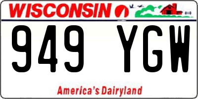 WI license plate 949YGW