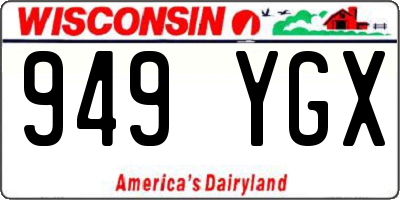 WI license plate 949YGX