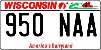 WI license plate 950NAA