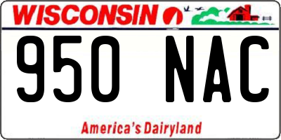 WI license plate 950NAC