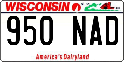 WI license plate 950NAD