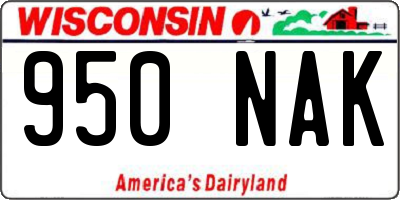 WI license plate 950NAK
