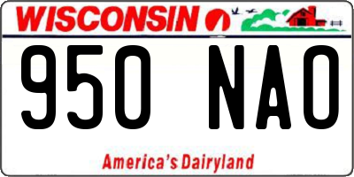 WI license plate 950NAO