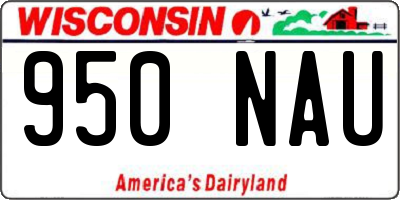 WI license plate 950NAU