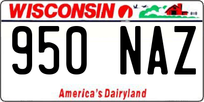 WI license plate 950NAZ