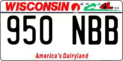 WI license plate 950NBB