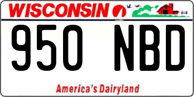 WI license plate 950NBD