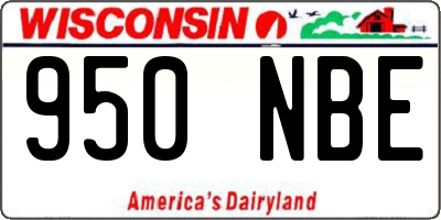 WI license plate 950NBE