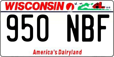 WI license plate 950NBF