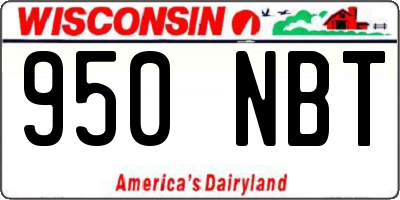 WI license plate 950NBT