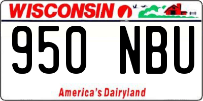 WI license plate 950NBU