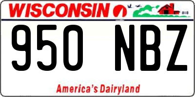 WI license plate 950NBZ