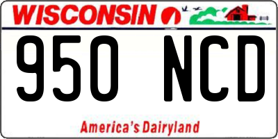 WI license plate 950NCD