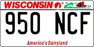 WI license plate 950NCF