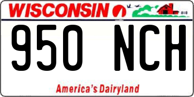 WI license plate 950NCH