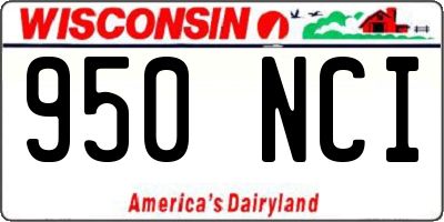 WI license plate 950NCI