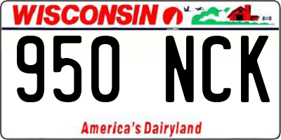 WI license plate 950NCK