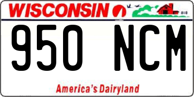 WI license plate 950NCM