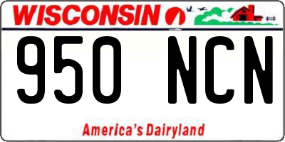 WI license plate 950NCN