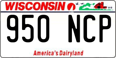 WI license plate 950NCP