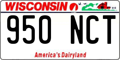 WI license plate 950NCT