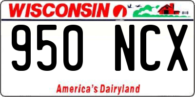 WI license plate 950NCX