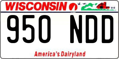 WI license plate 950NDD