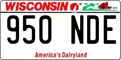WI license plate 950NDE