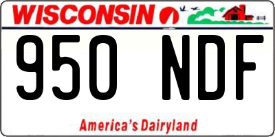 WI license plate 950NDF