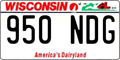 WI license plate 950NDG