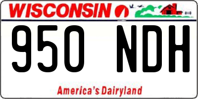 WI license plate 950NDH