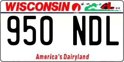 WI license plate 950NDL