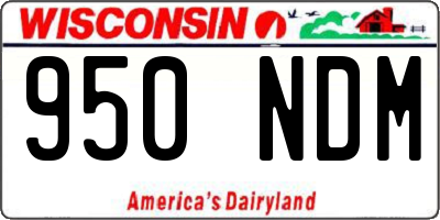 WI license plate 950NDM