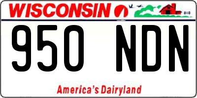 WI license plate 950NDN