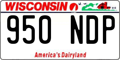 WI license plate 950NDP