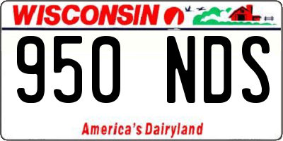 WI license plate 950NDS