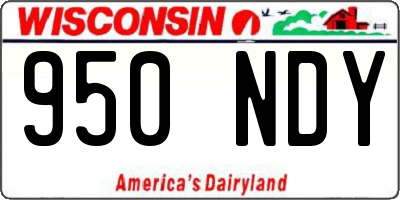 WI license plate 950NDY