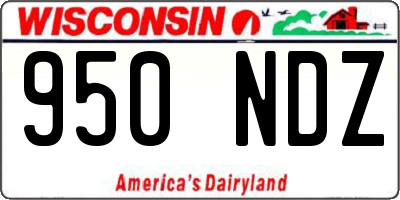 WI license plate 950NDZ