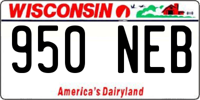 WI license plate 950NEB