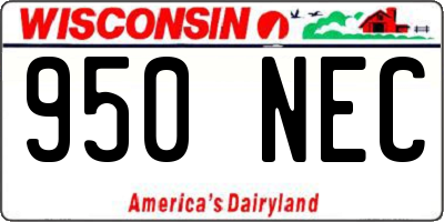 WI license plate 950NEC