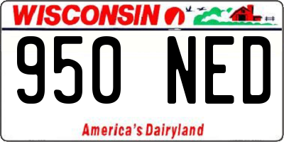WI license plate 950NED
