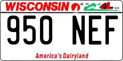 WI license plate 950NEF