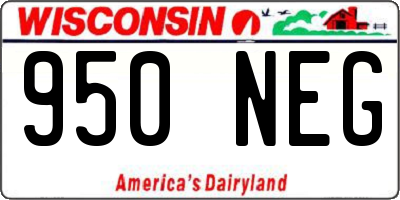 WI license plate 950NEG