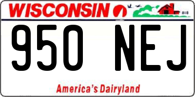 WI license plate 950NEJ