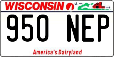 WI license plate 950NEP