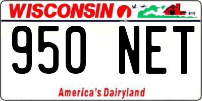 WI license plate 950NET