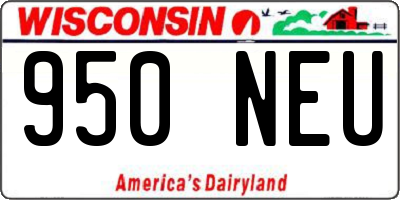 WI license plate 950NEU