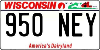 WI license plate 950NEY