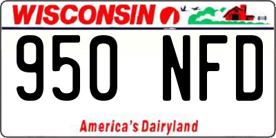 WI license plate 950NFD