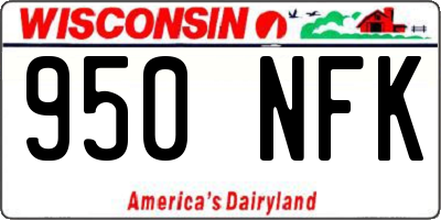 WI license plate 950NFK